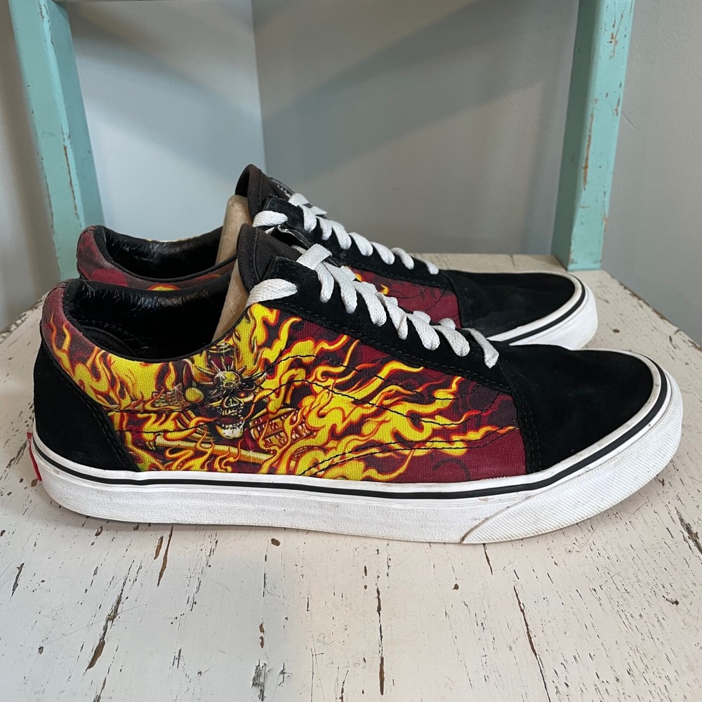 Vans Old Skool Samurai Flame Black Suede Canvas 8.5 MensSneakers 10 Women's